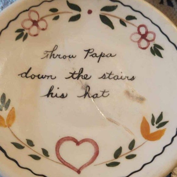 Vintage Pennsylvania Dutch Folk Art Saucer Plates Set Of 3 - Picture 2 of 7